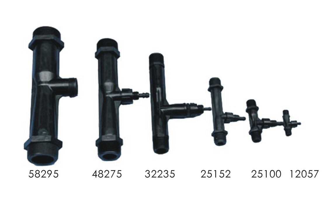 PVDF Black Venturi With Different Water Flow Rate For Water Treatment System