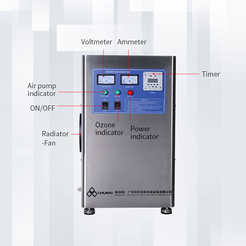 Ss Housing Aquaculture Ozone Generator 10-60g Air Cooling Ozone Machine Water Treatment