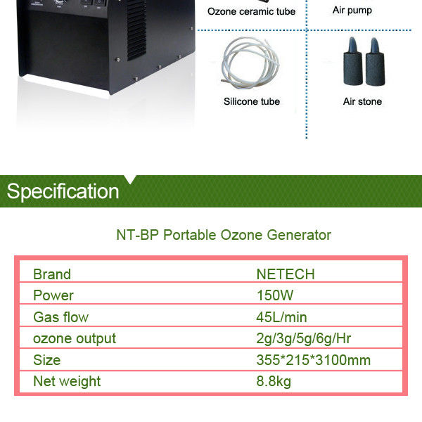 Multifunction hotel o3 generator black air compressor 2m silicone tube