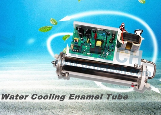 Corona Discharge Double Water Cooling Enamel Ozone Generator Tube ISO 18g - 80g